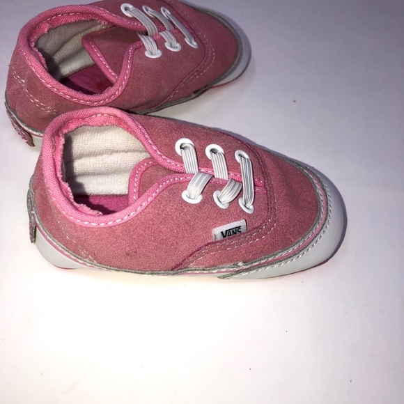 Infant pink vans suede sneakers girls crib 4 - Picture 2 of 6